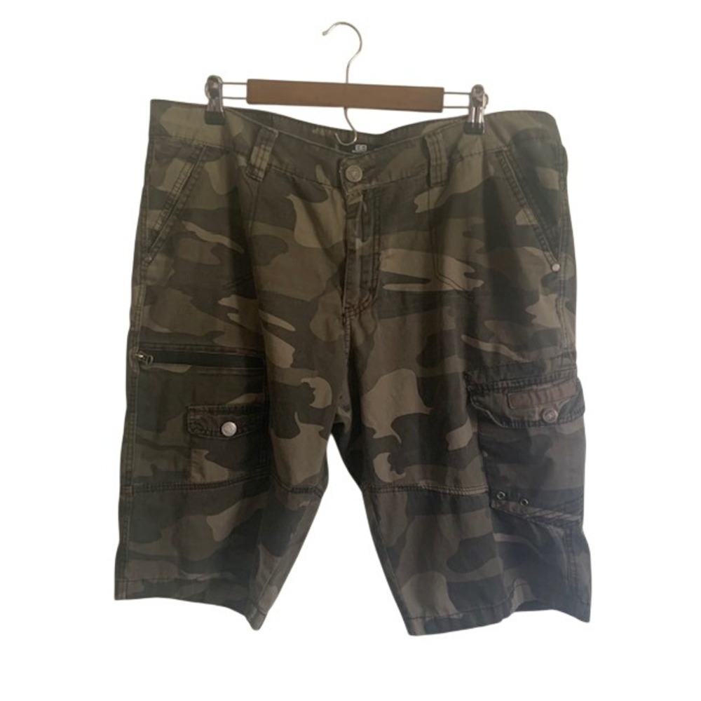 Mens Camo Cargo Shorts 38 Utility Tactical Hiking Military Outdoor Work Pockets